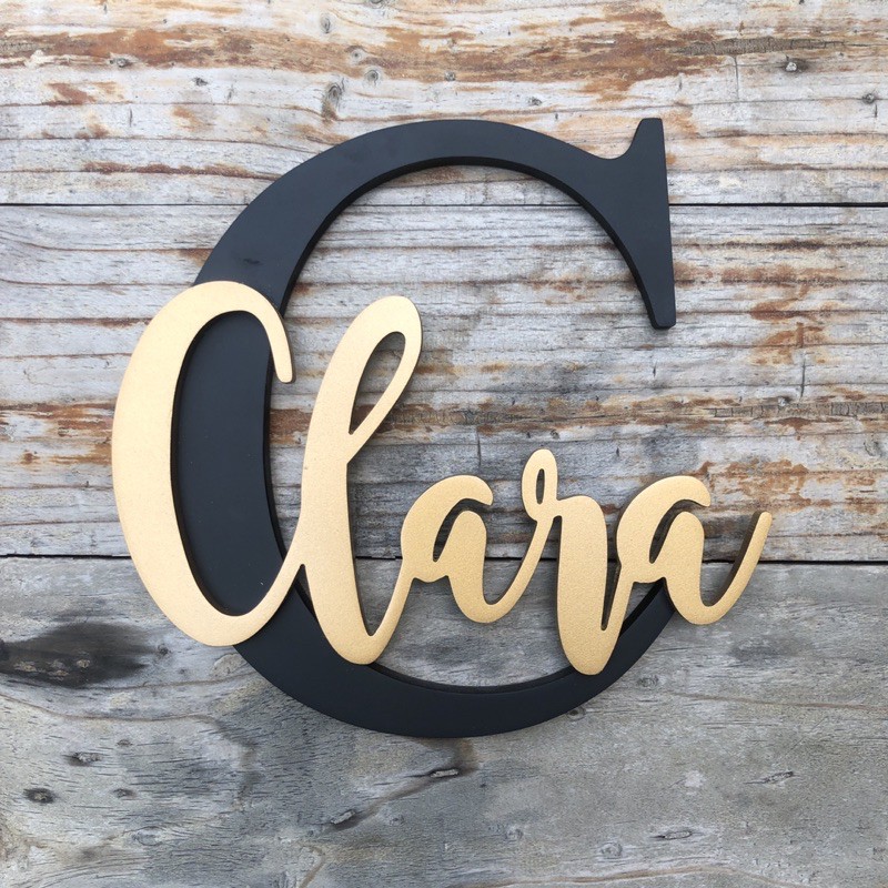 KUALITAS TERBAIK Hiasan Dinding Wall Decor Huruf Kayu Custom Inisial Initial Nama