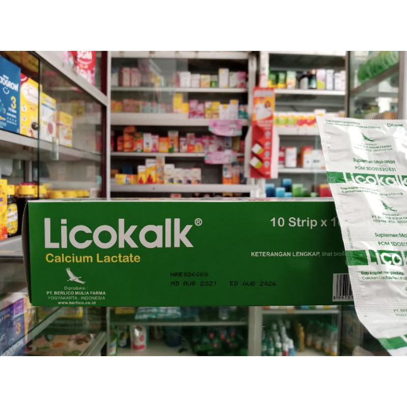 LICOKALK CALSIUM LACTATE | 1 Strip @10 Kaplet - ED 04/2028