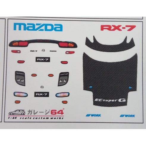 Decal set Hotwheels Mazda RX7 custom