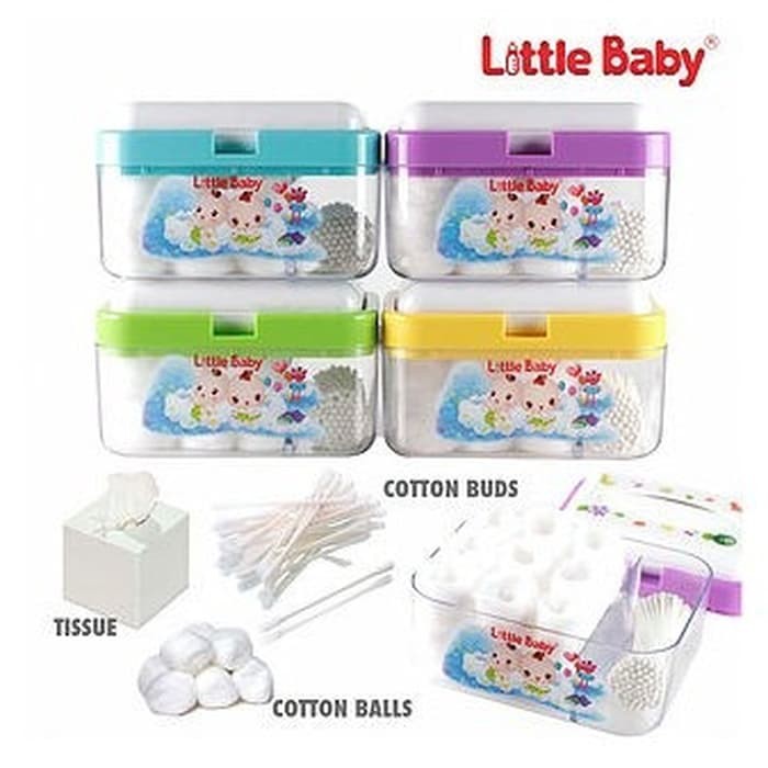 Promo !! LITTLE BABY MULTIFUNCTION 3IN1-TEMPAT TISSU BAYI-KAPAS BAYI- COTTON BUDS BAYI