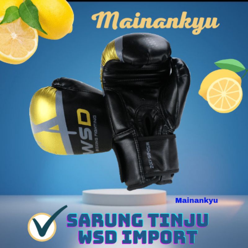 (MAINANKYU) Sarung Tangan Tinju MMA UFC Boxing Muay Thai Leather Glove 12 OZ