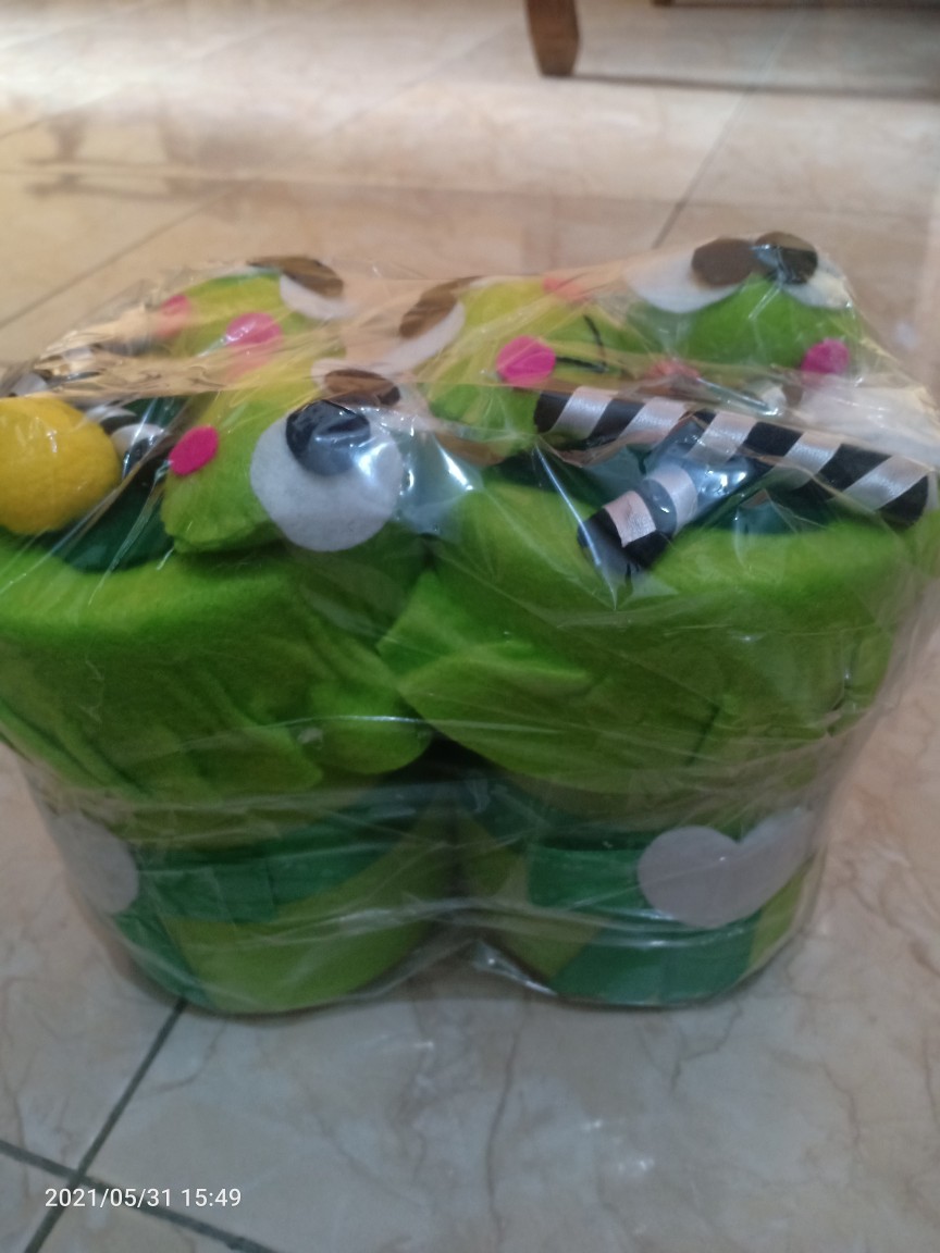 Toples Karakter Flanel Keropi Hijau