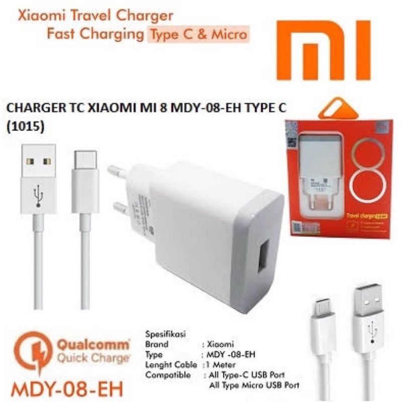 Charger xmi micro usb/ xmi type c fast charging Premium Quality [MDY08]