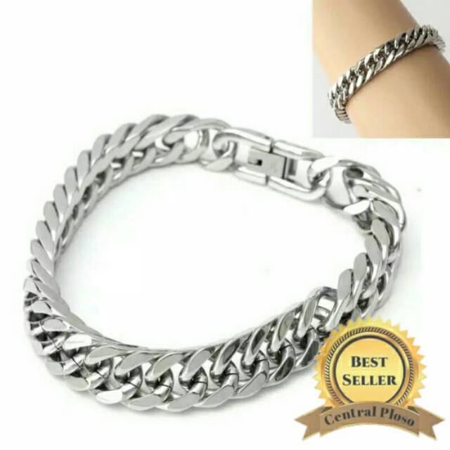 HIGH QUALITY Gelang Rantai Pria Biker Big Titanium 316L Stainless Steelcp