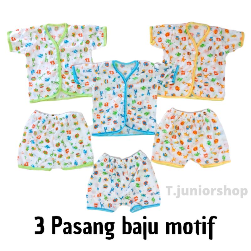 PAKET BAJU BAYI NEWBORN/PAKET 3 SETELAN BAJU PENDEK BAYI NEWBORN/ BAJU BAYI NEWBORN