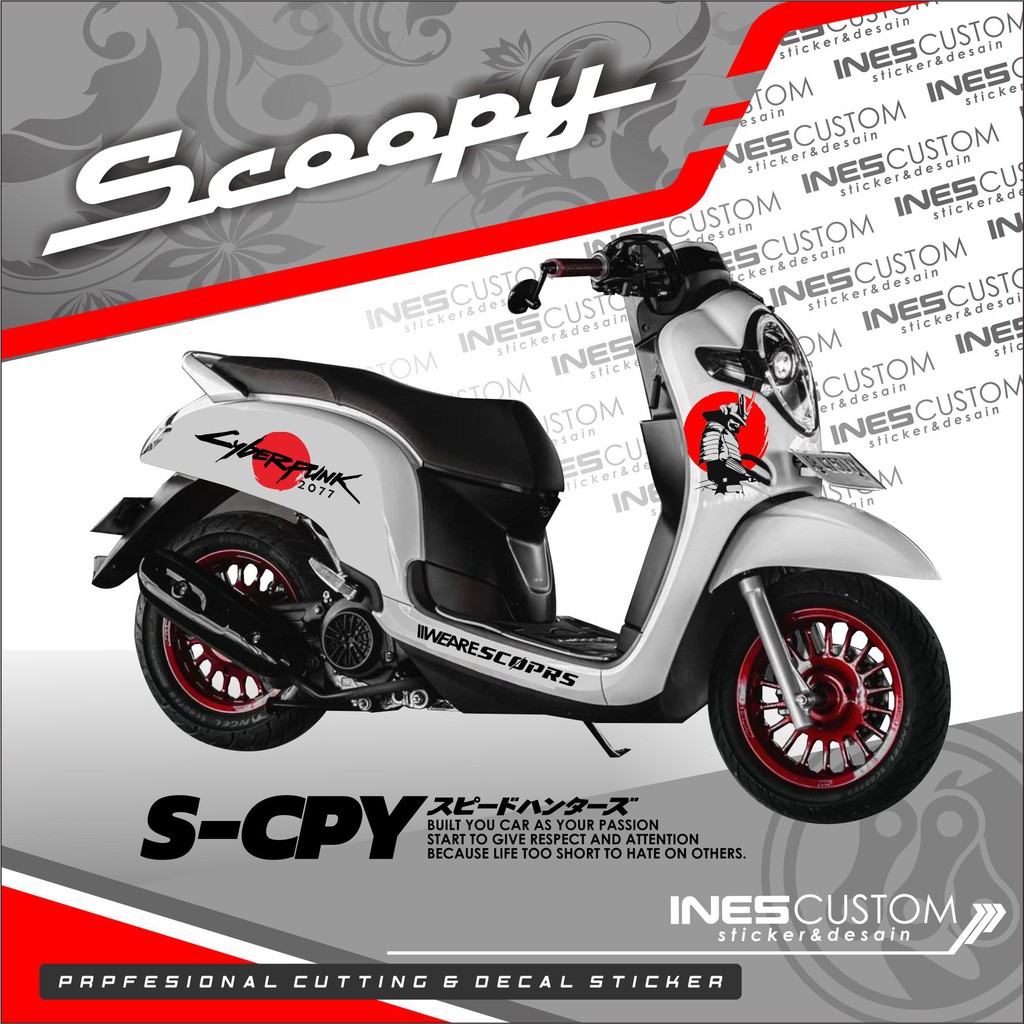 Cutting scoopy jepang Cyberpunk stiker cyberpunk