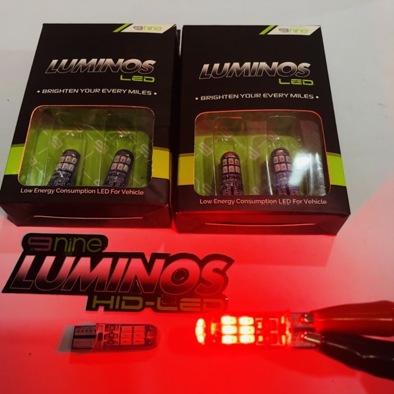 LAMPU LED LUMINOS LUXIMOS T10 SB2 / 15mata SENJA SEN SEIN LAMPU KOTA BIRU MERAH KUNING HARGA SEPASANG