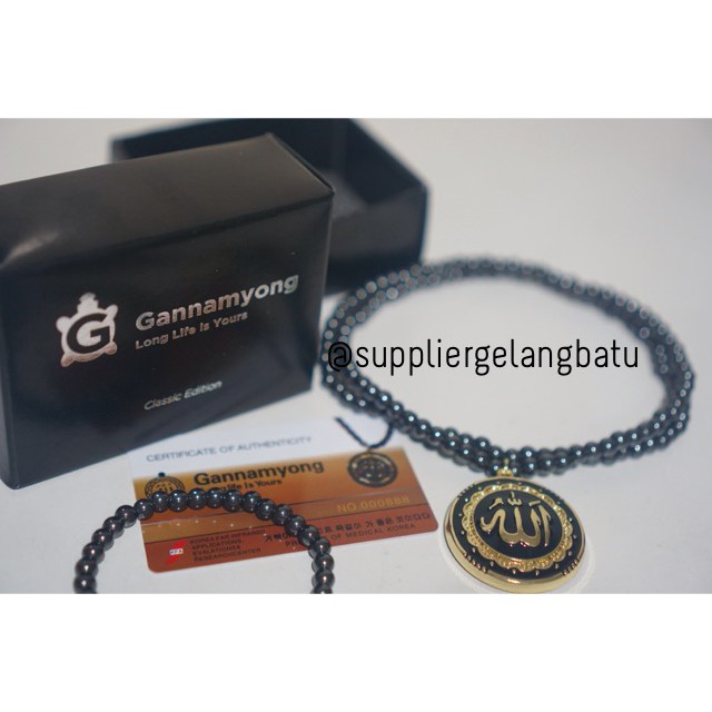 PROMO GANNAMYONG batu BRUSTIN Lafaz Allah Gold classic edition KOREA kado haji oleh oleh musim akik