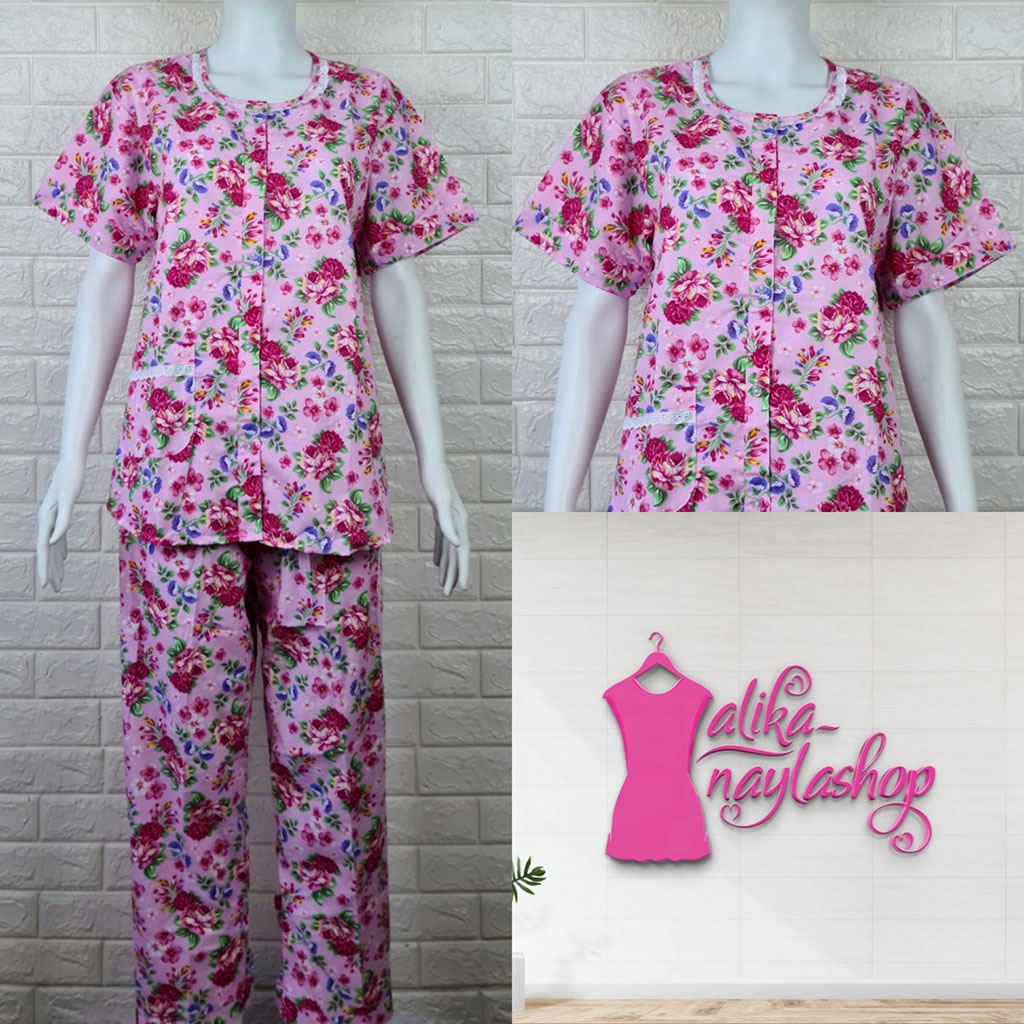 PIYAMA KATUN | HOKI & SHEILA STANDAR | LEBEL ORANGE | BAJU TIDUR | WANITA DEWASA-KODE   U2