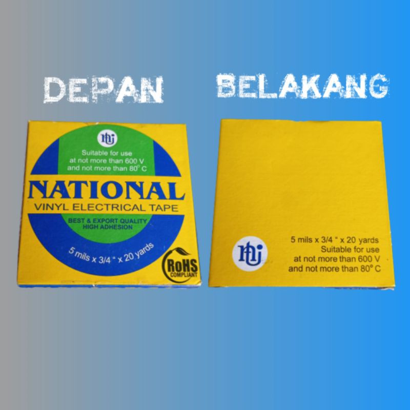

Solasi/isolasi NATIONAL vinyl elecrical tape 5 mils x 3/4" x 20 yards