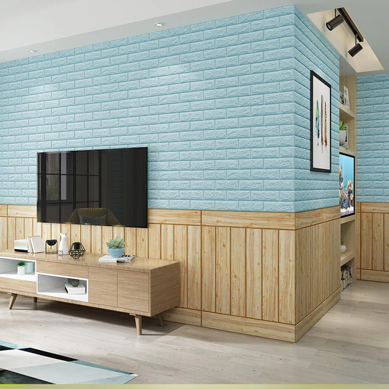 Wallpaper Brickfoam 3D Motif Kayu Jati MIX /  Glossy-Waterprof / Harga 1 pcs 70cmx90cm