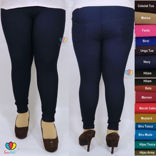 Jegging Jeans Dewasa fit to XXL Tanpa Kantong / Celana Panjang Big Size Xtra Large Jumbo Ketat Panjang