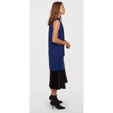 Dress Tunic V neck Warna Blue &amp;Motif H&amp;M Original Branded