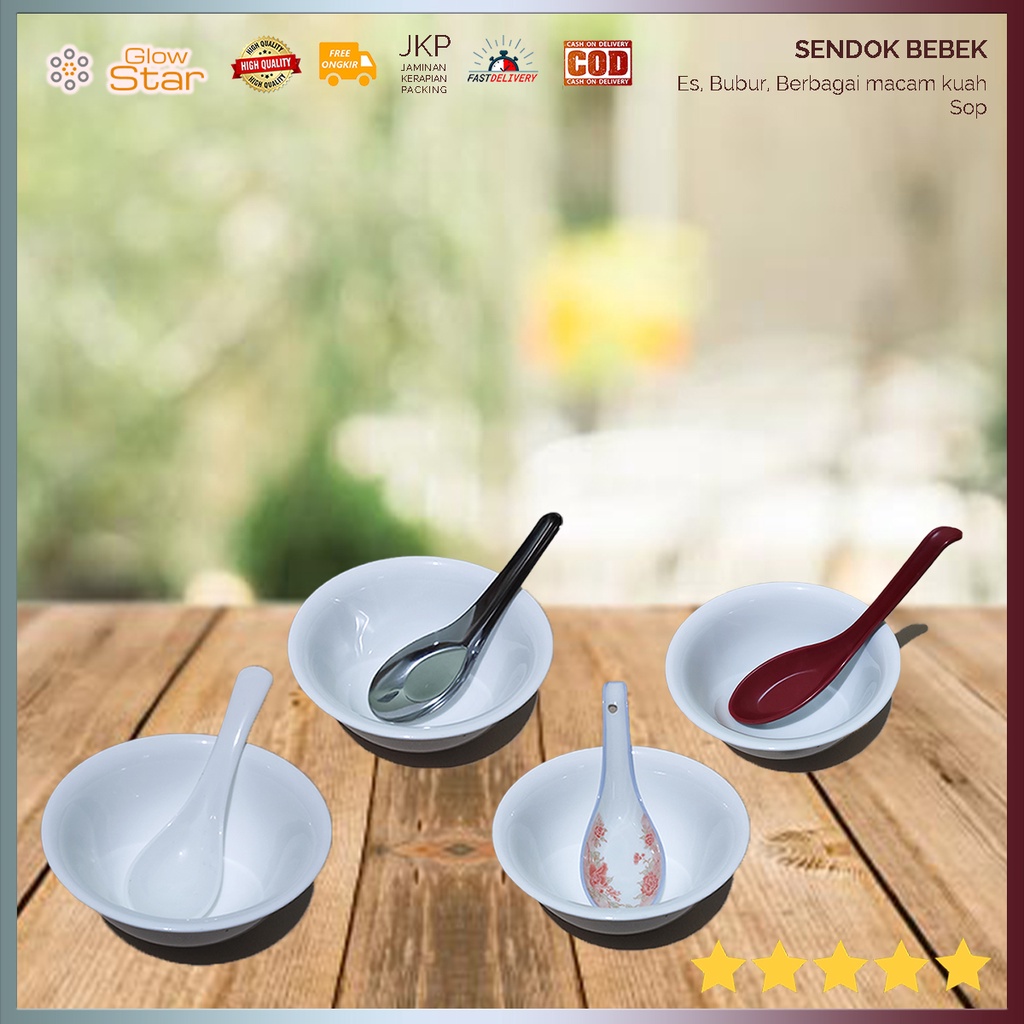 Sendok bebek melamin, Keramik, Stainless steel Tebal Bubur, Es campur Kuah Sop, Mie Ramen - 1 PCS