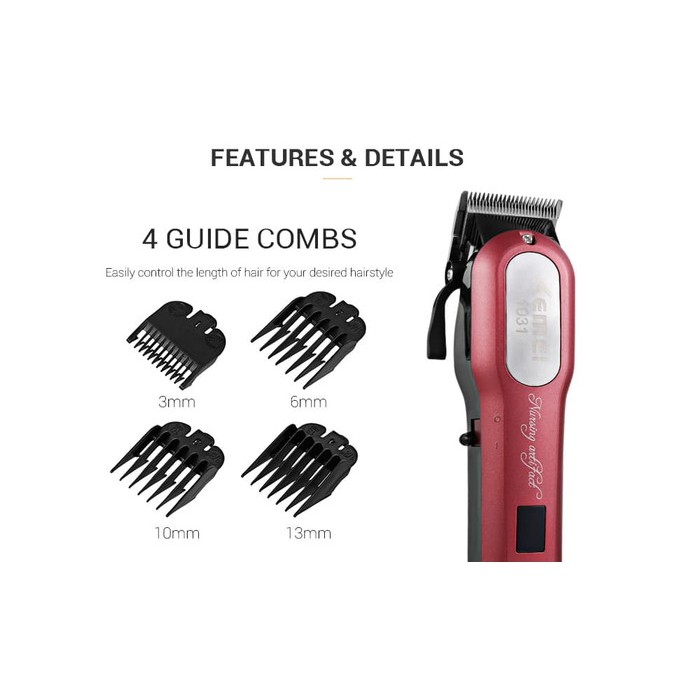 KEMEI KM 1031 HAIR CLIPPER ALAT CUKUR RAMBUT KM1031  KM-1031 CORDLESS CAS ORIGINAL