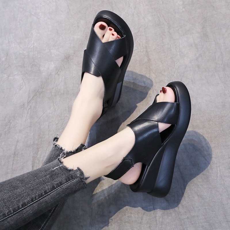 HS / Sandal Wedges Wanita  Premium S-10