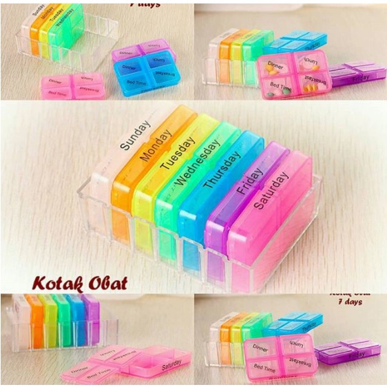 Tempat Obat 7 Hari / Box Obat / Medicine Box / Kotak Obat Travel