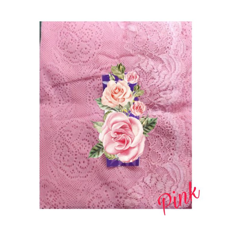 COD Pashmina Brukat Renda/Hijab Akad Nikah-Pink