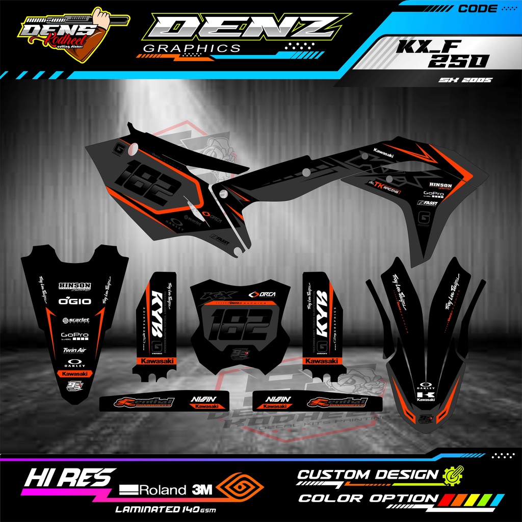 DECAL STICKER KXF 250-450 FREE FULL CUSTUME NO NAMA STICKER SPONSOR FULL BODY MOTOR