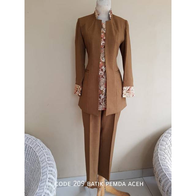 Setelan blazer wanita/Exclusive blazer batik wanita warna pemda aceh dan pemda kode 209