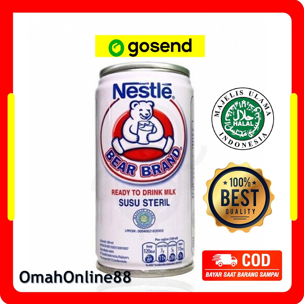 

SUSU BERUANG BEAR BRAND MILK STERIL KALENG 189 ML READY HALAL Susu Sapi Murni Protein MIneral NESTLE