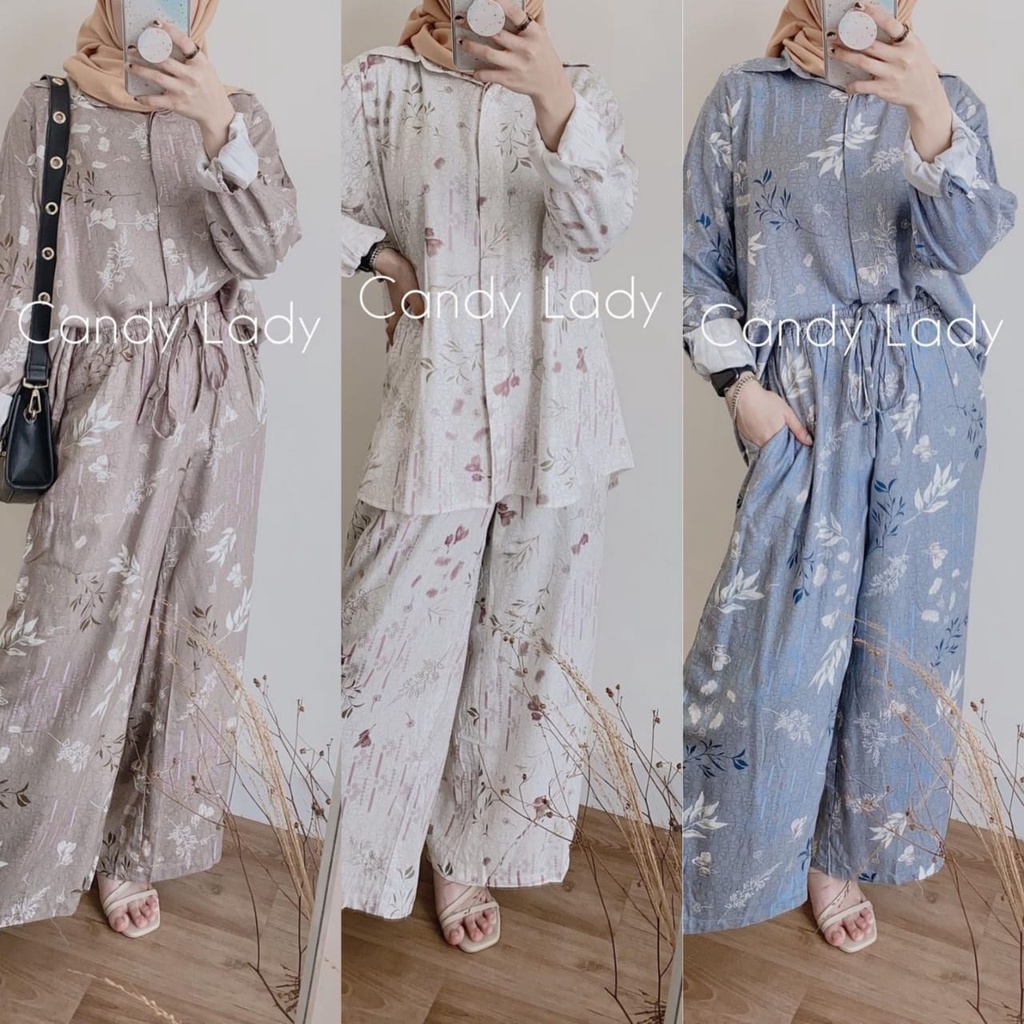 PROMO SETELAN TERMURAH MOTIF BUNGA SELEBGRAM RAYON PREMIUM ORI BISA COD
