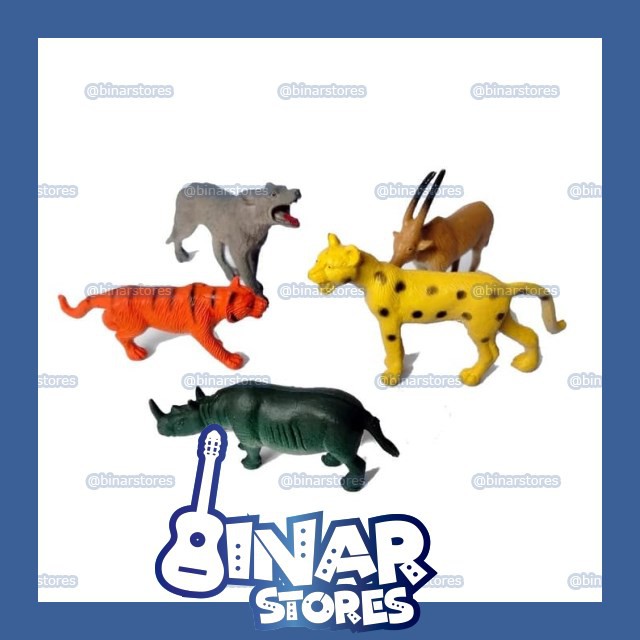 Gr232 Mainan Hewan Set Miniatur Wild Animal Kecil Isi 12 Pcs By