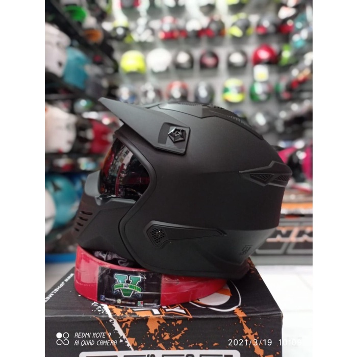 JPX HELM MX726R SOLID/BLACK DOFF/ MX726R CROSSOVER MX726R