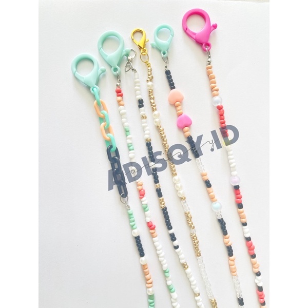 Strap masker - kalung masker - tali masker - tali pengait manik-manik