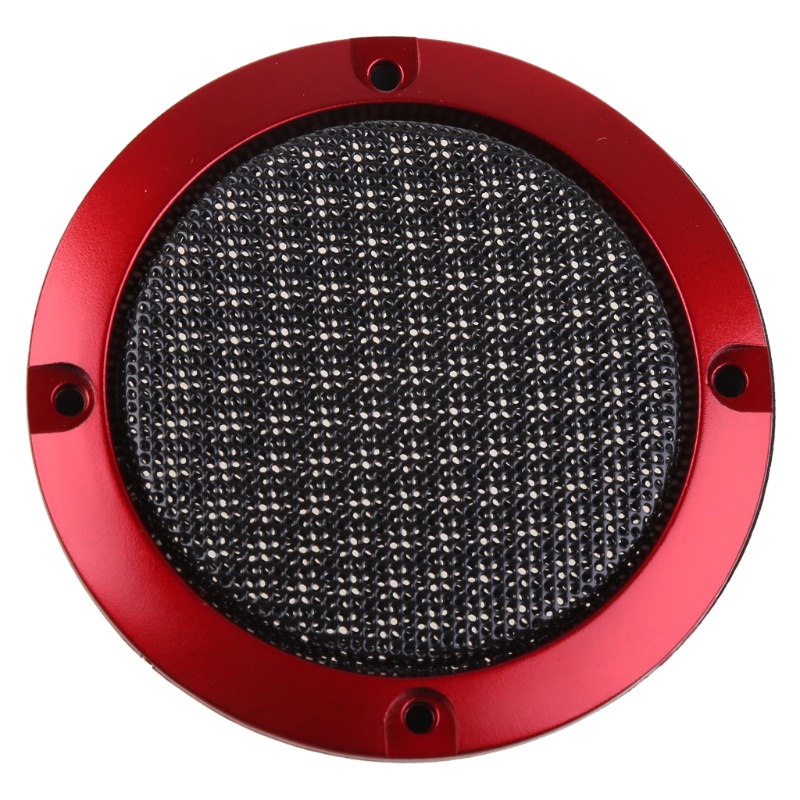 btsg 2Pcs/Lot Red DIY Red 3&quot; Speaker Decorative Circle w/ Protective Grille Mesh Sticker Trim Cover