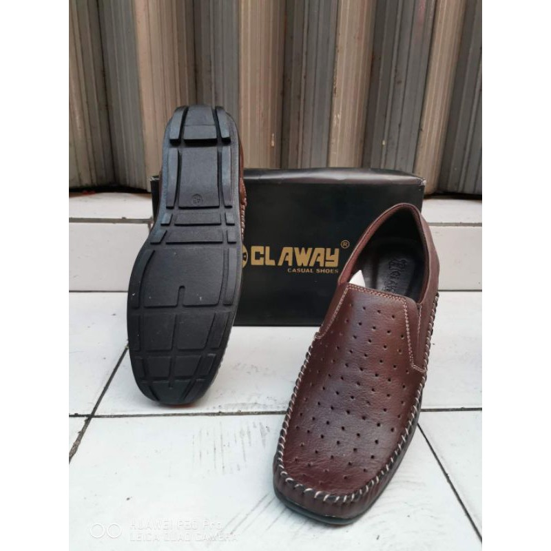 Sepatu Casual Kulit Pria Claway Big Size 44 - 46 ( Produksi Sendiri ) / Sepatu Selop Bustong Ogana Big Size 44 - 46 Og 01 ( Produksi Sendiri )