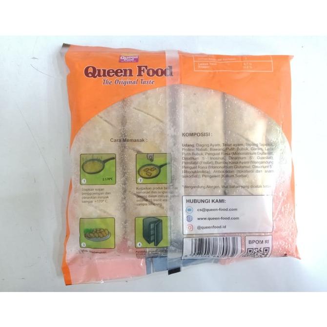 

MAKANAN BEKU / QUEEN FOOD EGG CHICKEN ROLL 350GR ISI 16 / EGG ROLL AYAM DAN UDANG NON COD