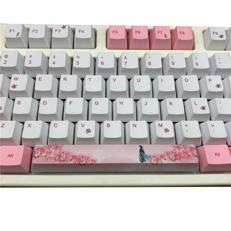 Keycaps btsg PBT DIY Keycaps Untuk Keyboard Mekanik Gaming Lucu Pink