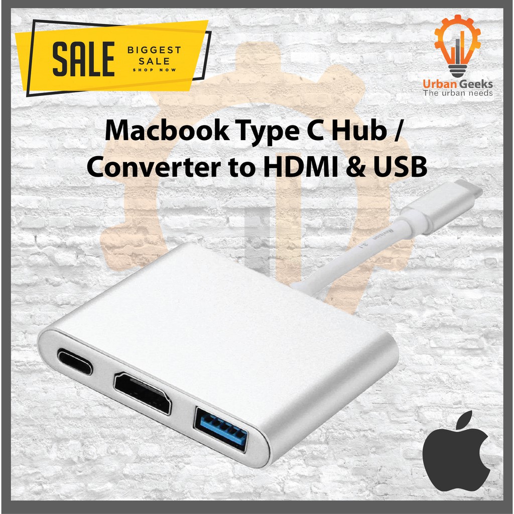 [DARI JAKARTA] Kable Converter USB Type C Ke HDMI Multi Port Murah Macbook Pro 12 13