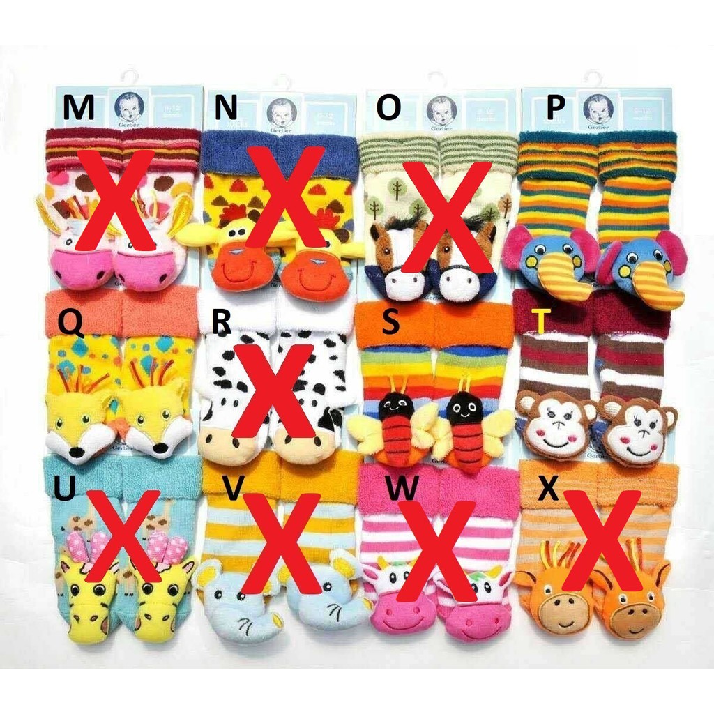 Kaos Kaki Bayi Boneka Rattle ( Alas Kaki Lucu Anti Slip Anak-Baby Socks Gerber )