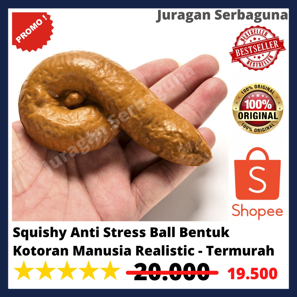 Squishy Anti Stress Ball Bentuk Kotoran Manusia Realistic - Termurah