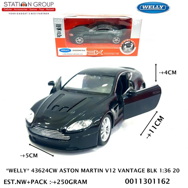WELLY 43624CW ASTON MARTIN V12 VANTAGE BLACK 1-36 20 - DIECAST