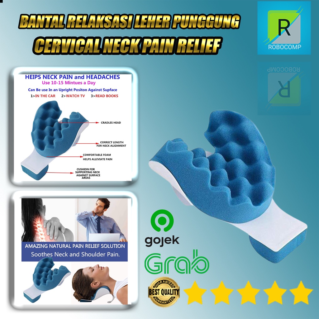 Bantal Relaksasi Leher Punggung Cervical Neck Pain Relief Taffware