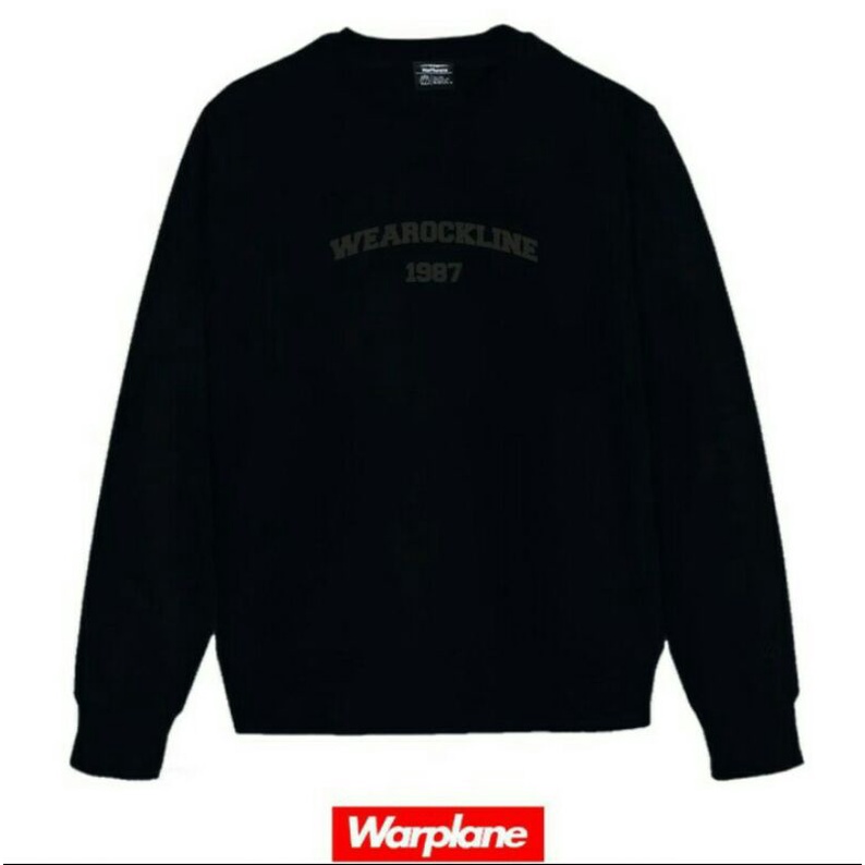 CREWNECK SWEATER WARPLANE BLACK NEW