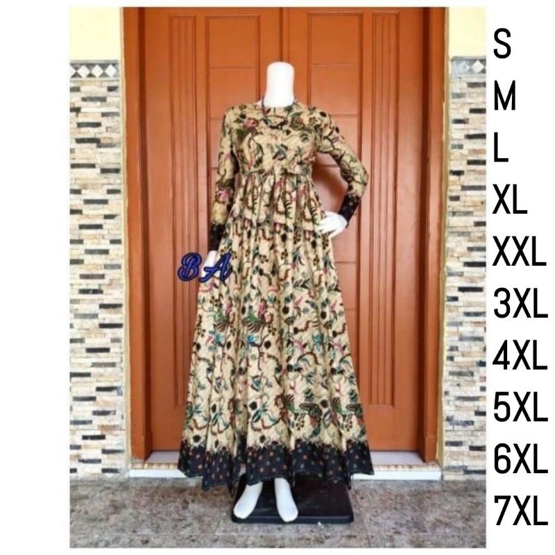 Gamis Batik Modern S M L Xl Xxl 3xl 4xl 5xl 6xl 7xl