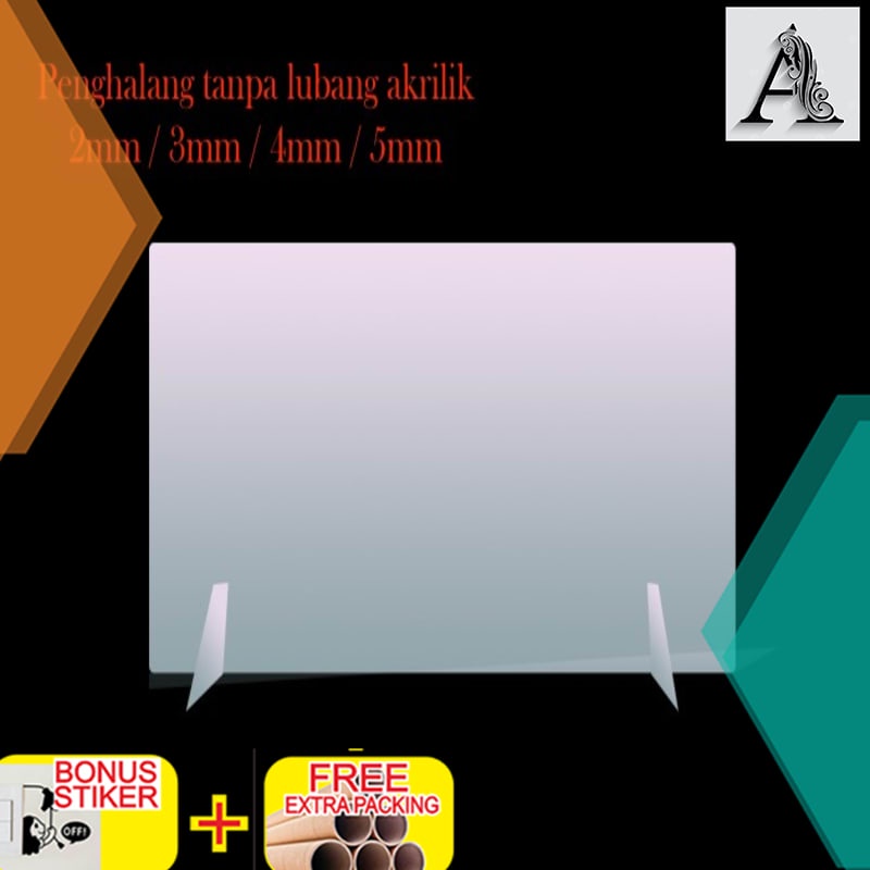 

Promo Akrilik partisi/ table divider/ pembatas kasir 2MM ( TANPA LUBANG ) - 40 X 60 CM