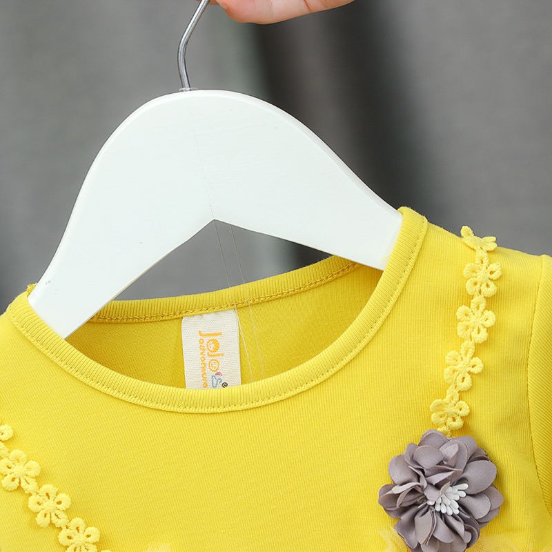 Dress Tutu anak bayi perempuan gaun bayi lengan panjang katun anak import 9bln-3thn Motif Bunga Satu-7