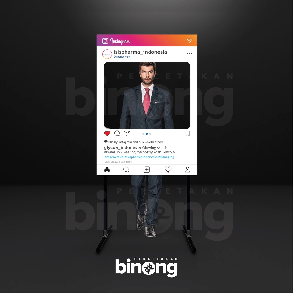 FRAME PHOTO BOOTH / FRAME INSTAGRAM KAKI PVC / CUSTOM DESAIN