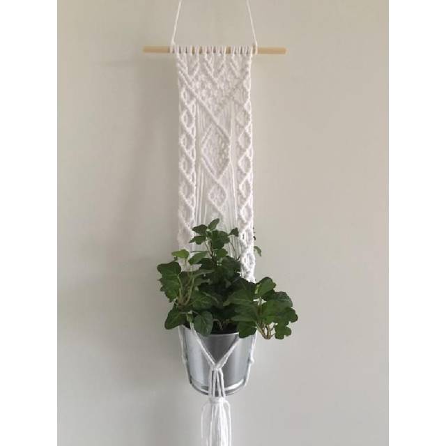 READY STOK) macrame pot gantung/ macrame plant hanger (POT 025)