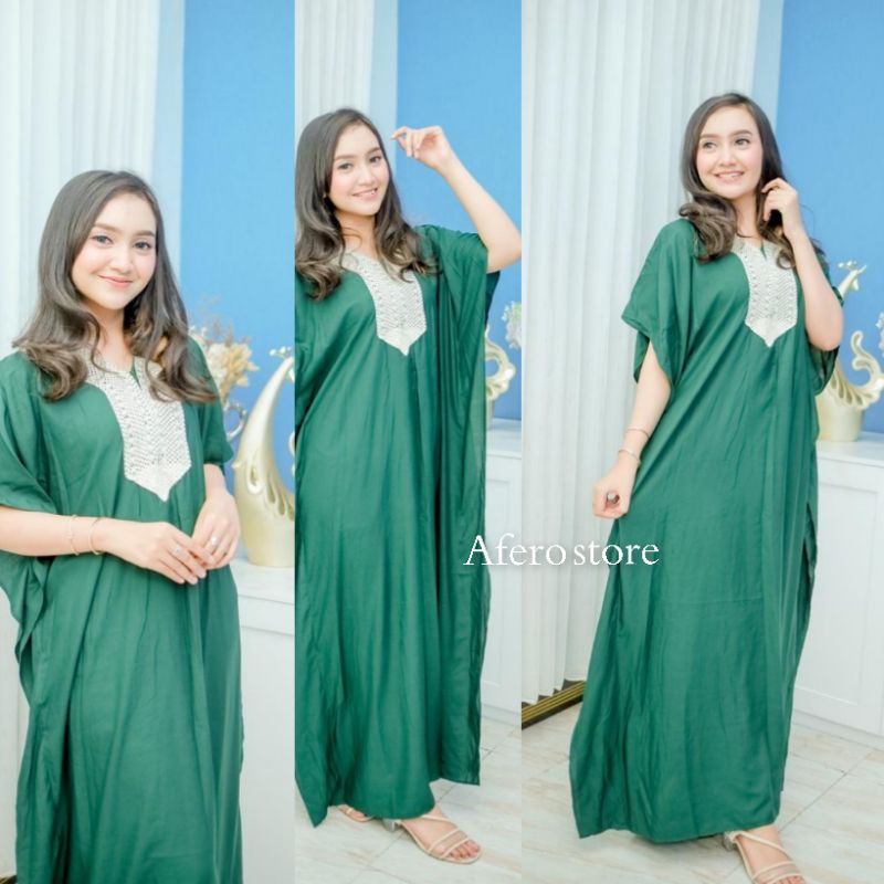 Aferostore daster kaftan renda rajut