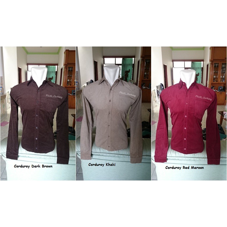 Kemeja Corduroy Katun Cotton Lengan Panjang