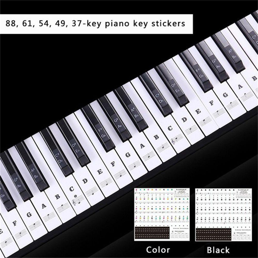 Lanfy Stiker Keyboard Piano Untuk Pemula Piano Berguna Tombol Piano Elektronik Stiker Simbol Alat Musik Perekat Kunci Putih Srcikers