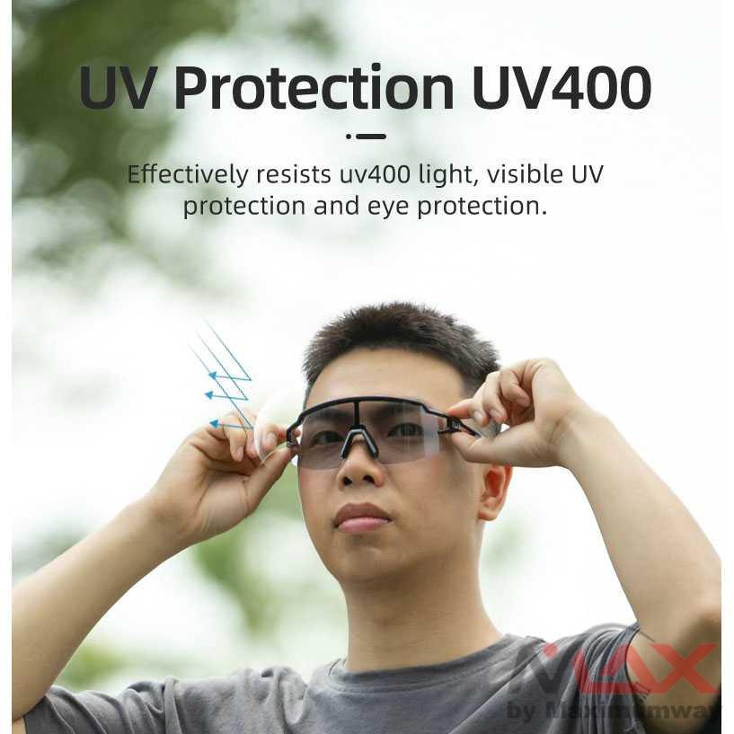 Kacamata Sepeda Lensa Photochromic premium exclusive Olahraga pria wanita anti UV silau riben
