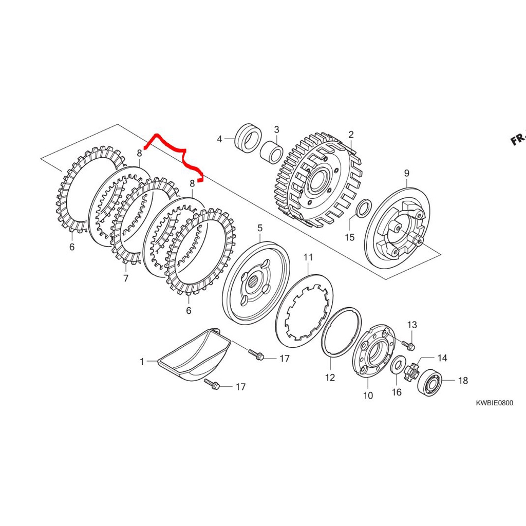 Plat Besi Gesek Kampas Kopling - Blade 110 Absolute Revo Asli Honda 22321KWB601