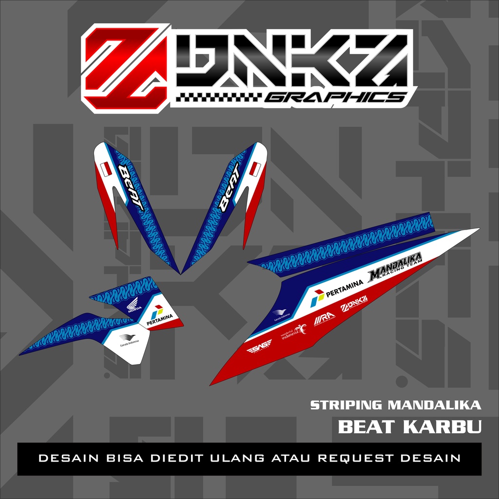 Stiker Beat Karbu Decal Striping Beat Karbu Premium Mandalika
